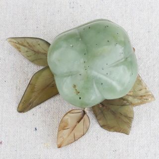 Vintage Chinese Semi Precious Carved Stone Fruit Jade Jadeite Persimmon Peach