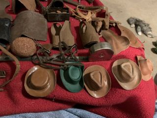 Vintage Marx Toys Johnny West Action Figure Doll Accessories.  Saddles and more 2