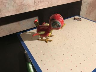Vintage Mikuni Red/yellow Baby Chick Wind - up Tin Litho Toy Made In Japan - K - 90 2