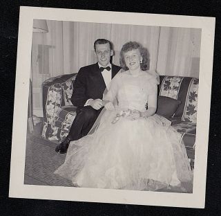 Vintage Antique Photograph Young Man & Women Dressed Up Wedding Prom