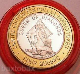 Four Queens Silver Strike Red Cap Queen Of Diamonds Ltd 500 Marilyn Pose Clad