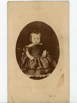 CIVIL WAR CDV SMALL CHILD IN OVAL BY EVANS & PRINCE OF YORK PENNSYLVANIA 2