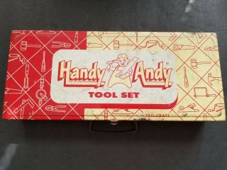 Vintage Handy Andy Tool Set Metal Box Only