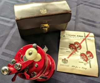 Vintage Abu Garcia Ambassadeur 6000 Reel Sweden Right - handed Retrieve - Red. 3