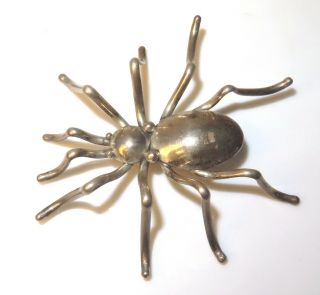 Old Pawn Vintage Large Navajo Sterling Silver Spider Insect Bug Pin Brooch