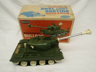 Vintage Remco Battery Operated Toy Military Army Bulldog Light Tank