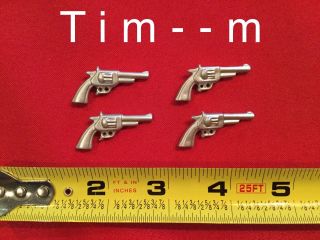 4 Custom Silver Gun S Pistol S For Hartland Figures 800 Series
