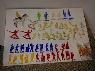 Group Of Vintage 50s/60s Plastic Toy Figures,  Bergen Polo Horse Rider,  Hong Kong