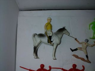 Group Of Vintage 50s/60s Plastic Toy Figures,  Bergen Polo Horse Rider,  Hong Kong 2