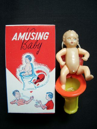 ⭐️ Vintage Amusing Baby Toilet Squirt Pee Toy Hong Kong Gag Funny Joke Prank ⭐️