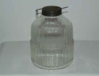 Vintage Hoosier Cabinet Glass Sugar / Flour Dispenser Jar Swing Out Style