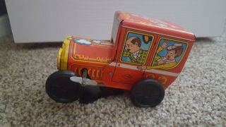 Vintage Yone Clippity Clop Car Tin Wind - Up Toy 2077 Japan Owner