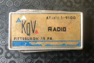 Vintage Kqv Radio Pittsburgh Pocket Knife Money Clip Advertising Collectible