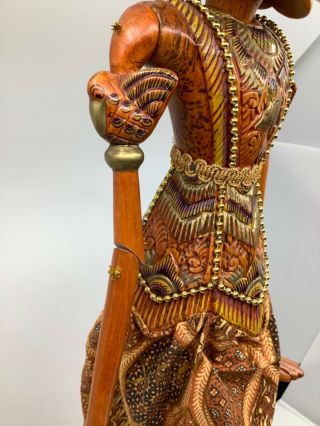 Indonesian Rama Wayang Golek (Rod Puppet) Carved Wood Handcrafted 3