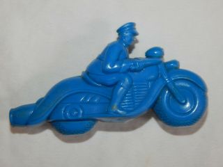 Vintage Motorcycle Cop Toy Whistle Blue Color -