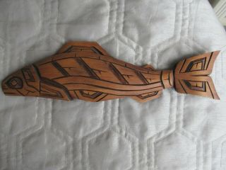 Wood Carving Salmon First Nations Art Cedar Carving West Coast