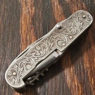 Oriental Knife Made In Japan Sterling Silver Vintage Pocket Parts Repair Broken