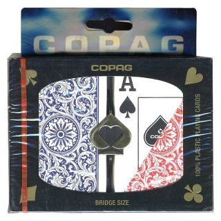 Copag 1546 Red/blue Bridge Size Jumbo Index 2 Deck Setup Plastic Playing Cards