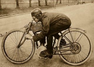Antique Photo.  Pope Motorcycle Racer Early 1900 