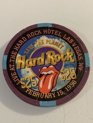 Hard Rock Hotel Rolling Stones $25 Casino Chip Las Vegas Nevada 3.  99