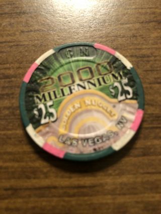 $25 Golden Nugget Millennium Las Vegas Nevada Casino Chip Rare