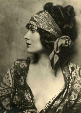 Stunning.  Art Deco,  Flapper Era Woman Headscarf.  Photo Print 5x7
