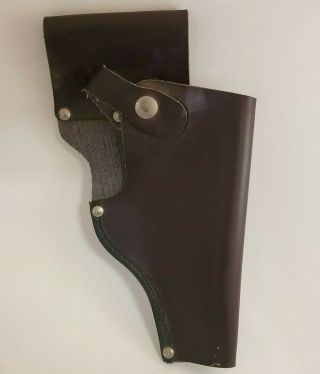 Leather Gun Holster Black With Snap May Be For Toy Right Handed