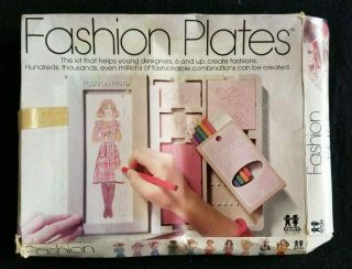 1978 Tomy Fashion Plates 2508 Designer Fashion Art Kit W/box