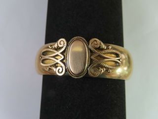 Vintage J.  M.  F.  & Co.  Gold Rolled Hinged Bangle Bracelet 7 1/4 "