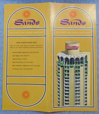 Vintage The Sands Hotel Casino Las Vegas Colorful Info Brochure Rare Sinatra