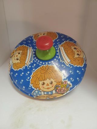 Vintage 1974 Chein Raggedy Ann & Andy Spinning Top Toy