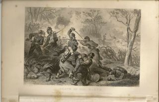 Civil War Engraving: Death Of General Edward Baker Battle Of Ball 