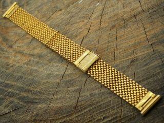 Vintage Stainless Steel Mesh Pre - Owned Watch Band 16mm Mens Sliding Clasp Long 2