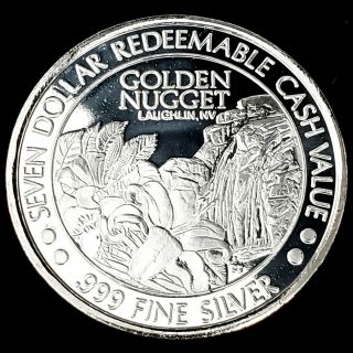 1993 Ct Golden Nugget Casino Lghln $7.  999 Silver Strike Waterfall Token Gn9319