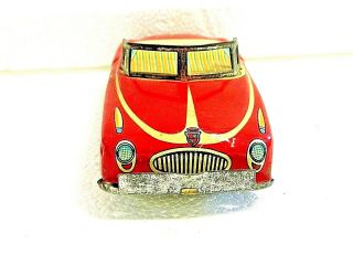 Vintage Japan Tin Litho Convertible Cadillac Friction Car Toy Red 3