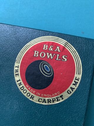 Vintage B&A Carpet Bowls The Indoor Carpet Game Banda Made in England 2