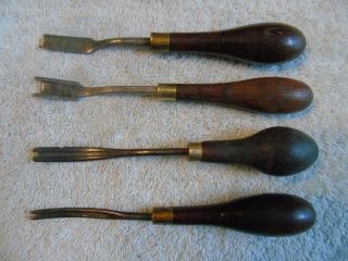 Vintage Leather Tools 4 French Edgers 1 T.  Adams,  1 T.  Dixon 2 More