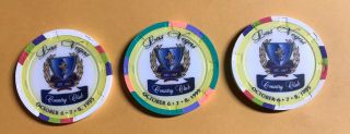 3 Casino Style Chips Las Vegas Country Club Member Guest Golf Tourney 1995