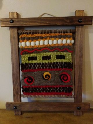 Vintage Authentic Navajo Tribal Hand Woven Weaving Tapestry Wall Art Collectible