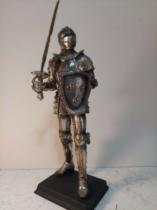 Pacific Giftware Medieval Knight Suit Of Armor Swordsman Statue With Base 14 " Ta