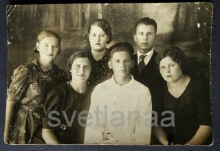 1939 Students Soviet Youth Handsome Young Boy Guys Cute Girls Old Photo Snapshot
