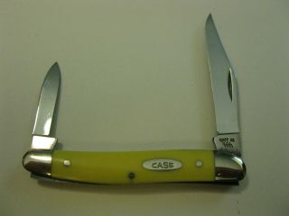 1976 Case Xx Usa Pen Knife 03244 Yellow Delrin Handles 4 Dots Made In Usa