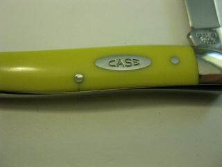 1976 Case XX USA Pen Knife 03244 Yellow Delrin Handles 4 Dots Made In USA 2