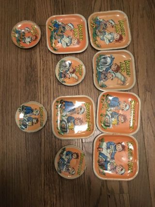 Vintage Raggedy Ann Andy Tin Child Dishes Tea Play Plates 1959 Gruelle