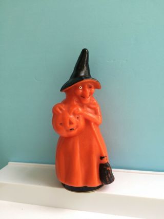 Vintage Fanny Farmer Old Time Candies Wax Halloween Candy Container 9 " Tall