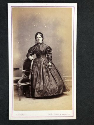 Victorian Carte De Visite Cdv: Lady Full Length Crinoline : Bennett: Worcester