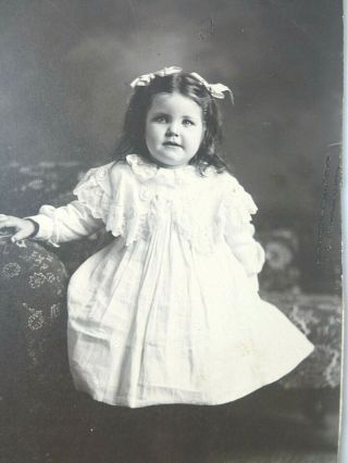 Old Cabinet Card Photo Cute Precious Little Girl Charming Homespun Bangor Me