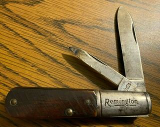 Old Remington Bone Handled Two Blade Barlow Pocket Knife (straight Line)