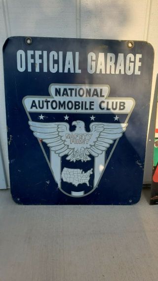 Vintage Porcelain Enamel Aaa Approved Sign Double Sided 30”x24”