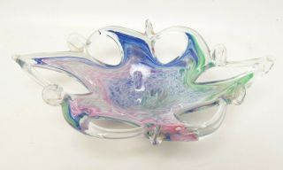 Vintage Murano Art Glass Abstract Bowl Italian Art Glass Candy Dish Made Italy